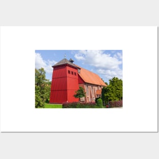 Church, Mittelkirchen, Altes Land, Lower Saxony, Germany Posters and Art